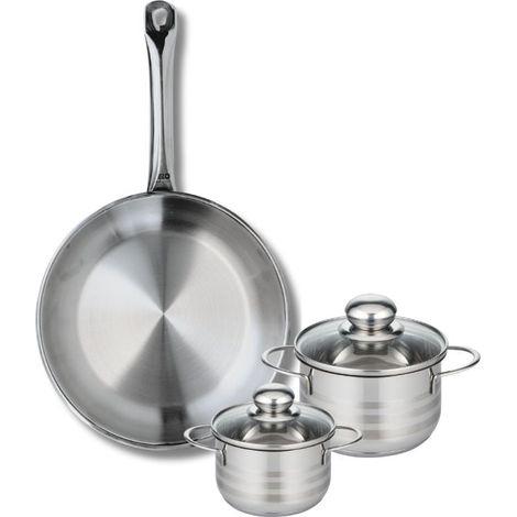 Ensemble de 1 Poêle de cuisson 28 cm et 2 faitouts 12 et 14 cm Elo Profi Brillant (1/5)