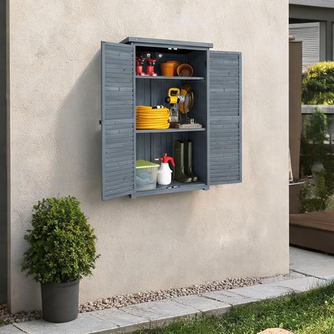Chariot de jardin cinzento en madeira de Abeto 87 x 46,5 x 160 cm (1/5)