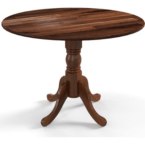 Kitchen Dining Table Round Wooden Dining Table With Curved Trestle Legs 4-person (1/5)
