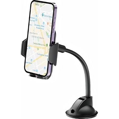 Support de téléphone de voiture avec bras flexible en col de cygne, réglable à 360°, idéal pour le tableau de bord.