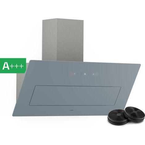 Klarstein SleekAir Dunstabzugshaube - 90 cm Kopffreihaube, 718 m³/h, A++ Energieeffizienz, Touch-Bedienung, LED-Beleuchtung 2700-6500 K, Duale Belüftung, Edelstahl