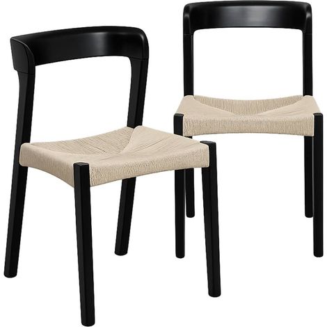 Chaise en bois de chêne noir et en corde Auren (lot de 2) (1/5)