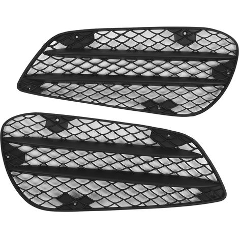 Paire de grilles antibrouillard avant noires (gauche/droite) compatibles Mercedes-Benz Classe E W212 AMGLine 2013-2015, kit double (1/5)