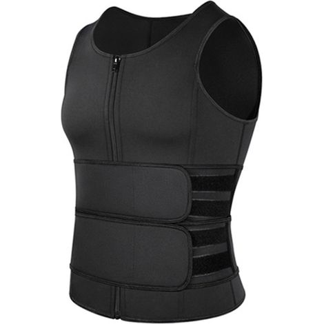 Ceinture de sudation pour hommes - Veste minceur sport gainante, respirante et ajustable pour fitness et gym (1/5)