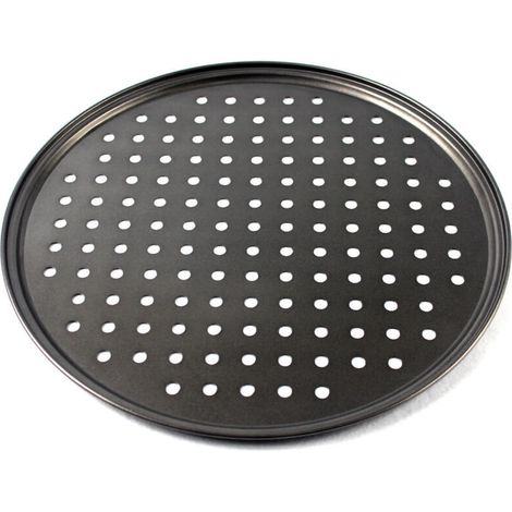 Plateau à Pizza, Poêle à Pizza Antiadhésive, Poêle à Pizza Perforée en Acier au Carbone, Poêle à Pizza Antiadhésive, Ustensiles de Cuisson à Pizza Ronds avec Trous Ventilés pour (1/5)