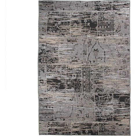 DJERBA - Tapis aux motifs vintages et orientaux gris 140x200 (1/5)