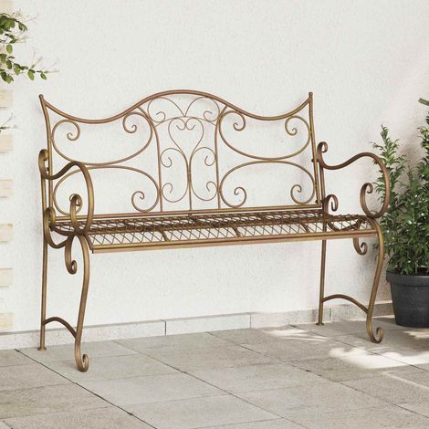 Teenpull – Gartenbank 2-Sitzanzahl 114 x 56,5 x 90 cm Stahl Antikbraun (1/5)