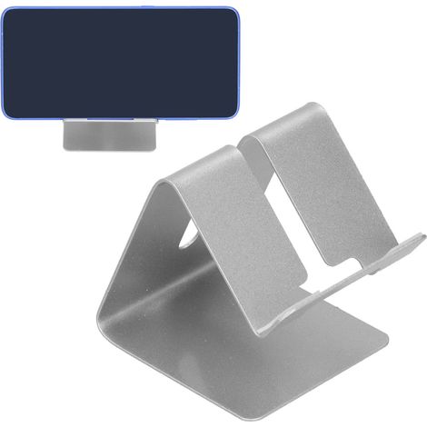 Leichter und tragbarer Handyhalter aus Aluminium für Smartphones und Tablets mit Ladeanschluss [Handy-/Laptop-Ständer] + Aluminium + Silber (1/5)