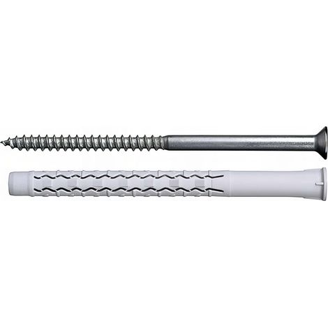 10 Chevilles longues "CQLV" D. 8 x 140 mm + Vis tête fraisée Torx T30 / D. 5,5 x 140 mm - Zingué (1/3)