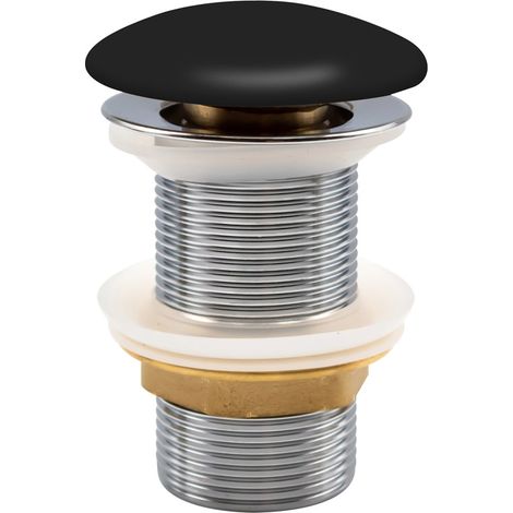 Aloni Ablaufventil Schwarz 1 1/4" Push-Up ohne Überlauf für Waschbecken