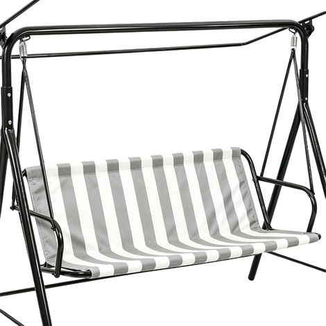 Housse de Siège de Balançoire (Rayures Grises et Blanches, 115x48x48cm) (1/5)