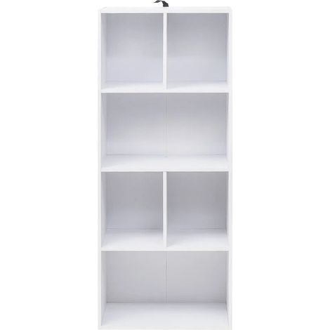 Standregal Bücherregal aus weißem MDF 50 x 30 x 118 cm (1/5)