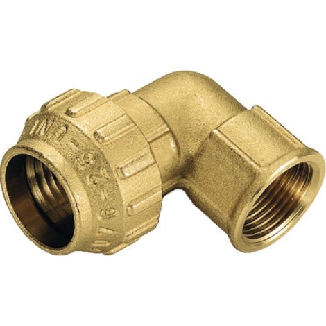 RACCORDO CURVO IN OTTONE FEMMINA ø20X1/2   TIEMME RACCORDERIE SPA