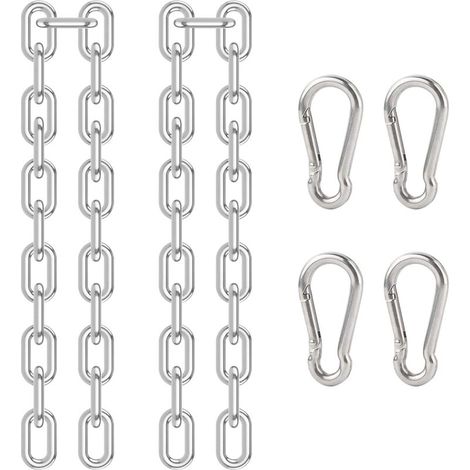 2-teilige Hängesesselkette, Verlängerungskette aus Edelstahl 304 für Hängesessel mit 4 Karabinerhaken (1/4)