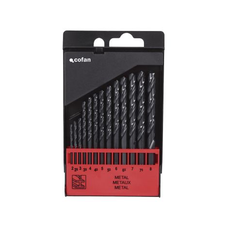 Brocas para Metal HSS DIN 388 estuche                                                          Ø 2- 2.5- 3- 3.5- 4- 4.5- 5- 5.5- 6- 7- 8- 9 y 10mm                      13 Unds