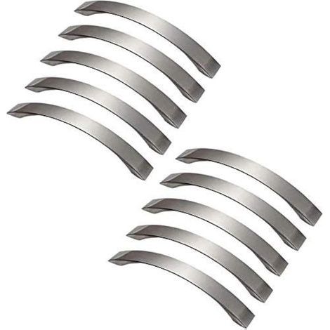 Set di 10 maniglie per mobili da cucina, maniglie per porte, maniglie per mobili, interasse fori 128 mm (1/5)