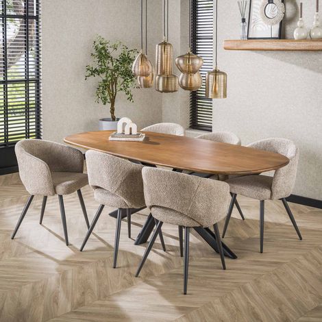Dänischer ovaler Esstisch Cody aus Mangoholz 180 cm