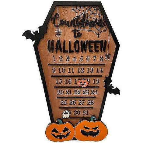 Calendrier de compte à rebours d'Halloween en forme de cercueil, calendrier de compte à rebours en forme de maison d'Halloween à découper en 3D (1/4)