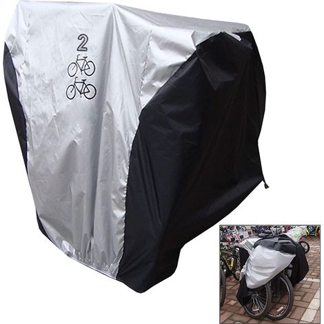 Cover Pour Velo - Impermeable UV Résistant Anti-Poussière - Convient Pour 2 Vélos - Taille Unique