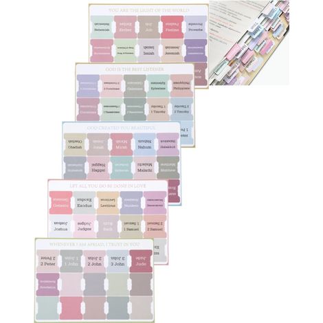 Onglets Bible Femme,150 Onglets d'indexation de la Bible Superposés Au total pour l'étude Fournitures de Journal Biblique Onglets d'index Autocollants pour Femmes et Hommes pour Une Navigation Facile (1/5)