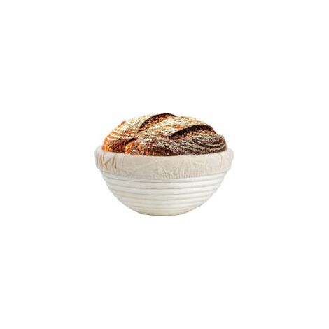 Panier de fermentation rond pour pain avec doublure en lin, diamètre 25 × 8 cm (1/5)