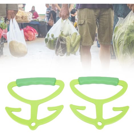 Lot de 2 poignées pour sacs de courses, support de charge portable en ABS (80 lbs), idéal pour la maison, le jardin, le bureau et les voyages. (1/3)