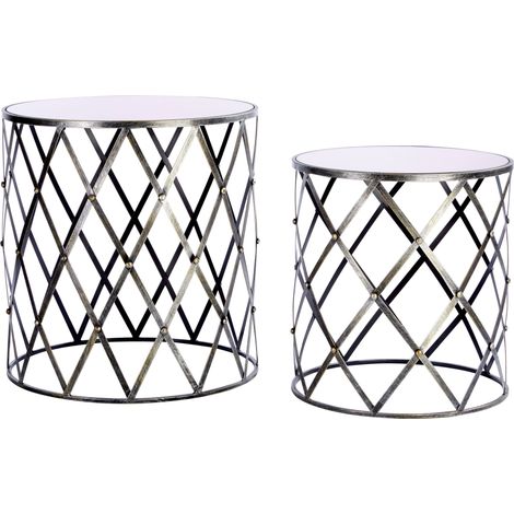 Premier Housewares Avantis Diamond Design Tables - Set of 2 (1/2)