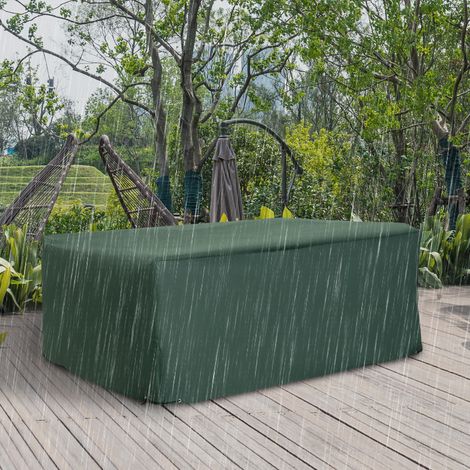 Housse de protection Outsunny pour mobilier de jardin, tissu Oxford 600D, vert, 210 x 140 x 80 cm (1/5)