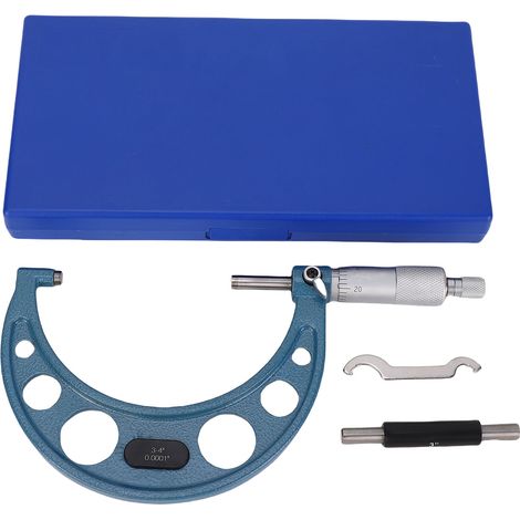 Ortviai Pied à coulisse extérieur 3-4 pouces, précision 0,0001 po, anvil en carbure de tungstène, acier inoxydable