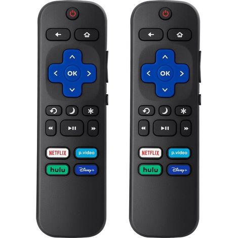 Téléote de remplacement compatible TV, adapté à TCL ROKU / HISENSE ROKU / ONN ROKU deux pièces (1/4)