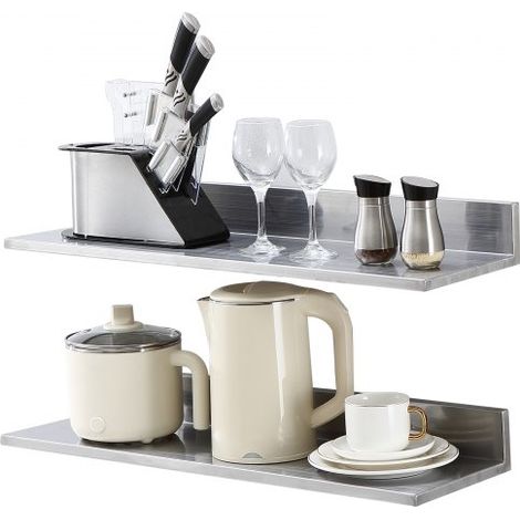 Étagère Murale 2PCs 762x218x85 mm Tablette Flottante en Acier (1/5)