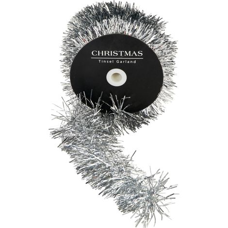Ghirlanda tinsel in rotolo 10 m argento PERAGA CHRISTMAS
