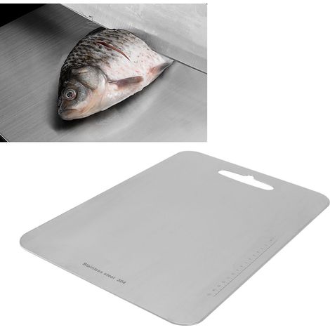 Planche à découper multifonctionnelle en acier inoxydable 304, résistante à la moisissure, utilisable en cuisine et pouvant servir de planche à pétrir ou de support à pâtisserie. Modèle portable et an (1/5)
