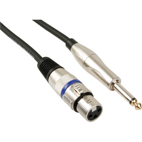 HQ-Power Cable XLR-Jack, 1 x xlr femenino, 1 x 6.35 mm Jack, mono, 6m, perfecto para la transmisión de sonido