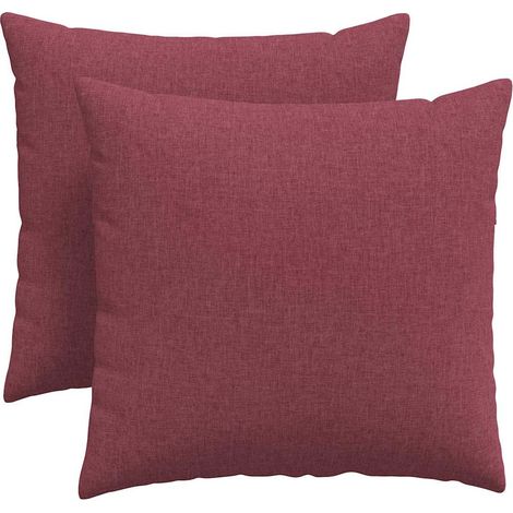 Maison Exclusive - Cuscini da Divano 2 pcs Rosso Vino 45 x 45 cm Tessuto