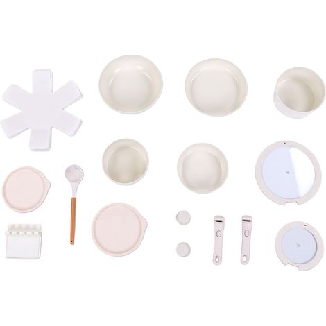 Ensemble de casseroles à induction antiadhésives en aluminium, comprenant poêles à frire et sauteuses avec poignées amovibles et couvercles. (1/5)