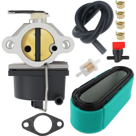 Carburatore completo di guarnizione e filtro carburante per motori per tosaerba Tecumseh 640065, 640065A OHV 110, OHV 115, OHV 120, OHV 125, OHV 130, OVH 135, OV358EA.