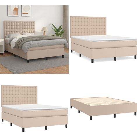 Sommier à lattes de lit avec matelas Cappuccino 140x190 cm - Sommier - Matelas ensaché (1/5)