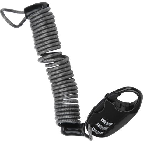 Antivol de casque de vélo/moto/moto/câble portable universel à code, noir (1/5)