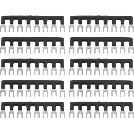 Packung mit 10 400V 25A Gabelklemmenblöcken aus rotem Kupfer-PVC, flammhemmend, für die Haushaltsgeräteindustrie TB 2508 (8 Positionen) (1/5)