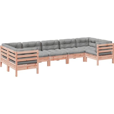 Maison Exclusive - Set Divani Giardino 7 pz Cuscini Legno Massello Abete Douglas (1/5)