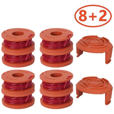 BARKBUSTERS Lot de 8 bobines de rechange pour tondeuse à gazon avec 2 capuchons pour fil Worx (1/5)