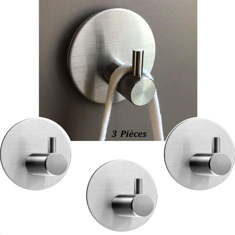 Gancho adhesivo, toallero de pared para baño, toallero de cocina autoadhesivo, sin necesidad de taladrar (gris) (1/4)