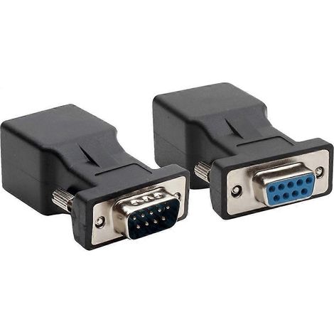 adaptateurs série DB9 RS232 mâle/femelle à 9 broches vers Ethernet RJ45 Cat5e/6 (1/5)