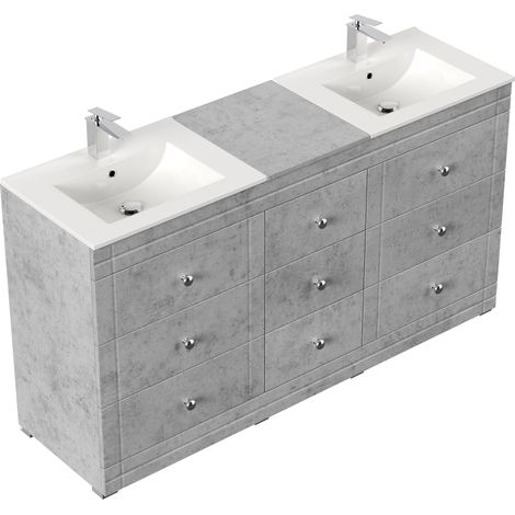 Stand Badmöbel Cosmo Klassik SoftClose beton (1/5)
