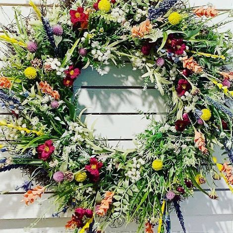 Couronne de printemps et d'été sur la porte-40x40cm (1/3)