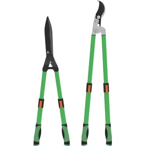 Heckenschere Set 2-teilig Gartenschere Messerlänge 90 cm Astschere mit antihaftbeschichtete Metallklingen, ausziehbarer Griff, 78,5 cm Heckenschere zum Schneiden von Hecken und Ästen On-Site (1/5)