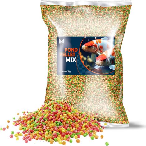 Cibo per pesci da giardino, carpe koi, pellet Mersjo Pond MIX 5 kg 3 mm