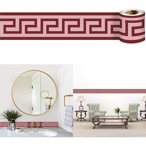 Bordure de papier peint autocollante à décoller et à coller, bordure décorative pour plafond de maison, 10 cm x 10 m, marron (1/5)