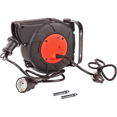 Kestek Wand Kabeltrommel mit Automatik Kabelrolle Kabelbox H05VV-F 3G1,5mm² 10m (1/2)
